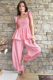 Nonni Gingham Bandeau Cami Miami Pink